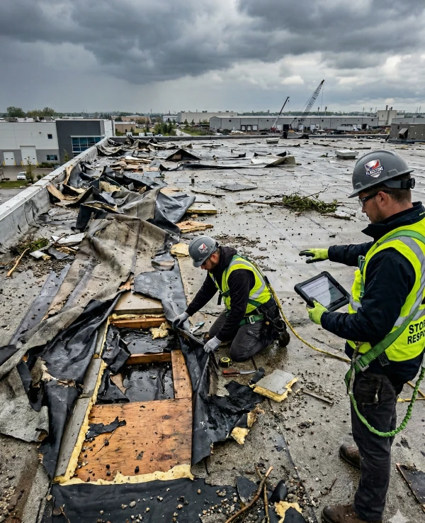 commercial roofing and storm damage