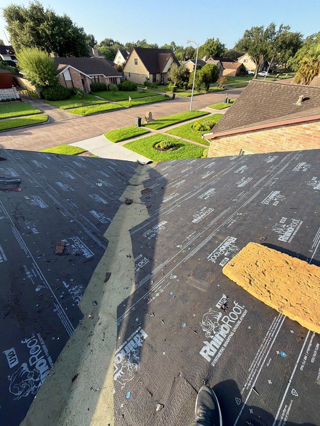 Roofing sales representative at work