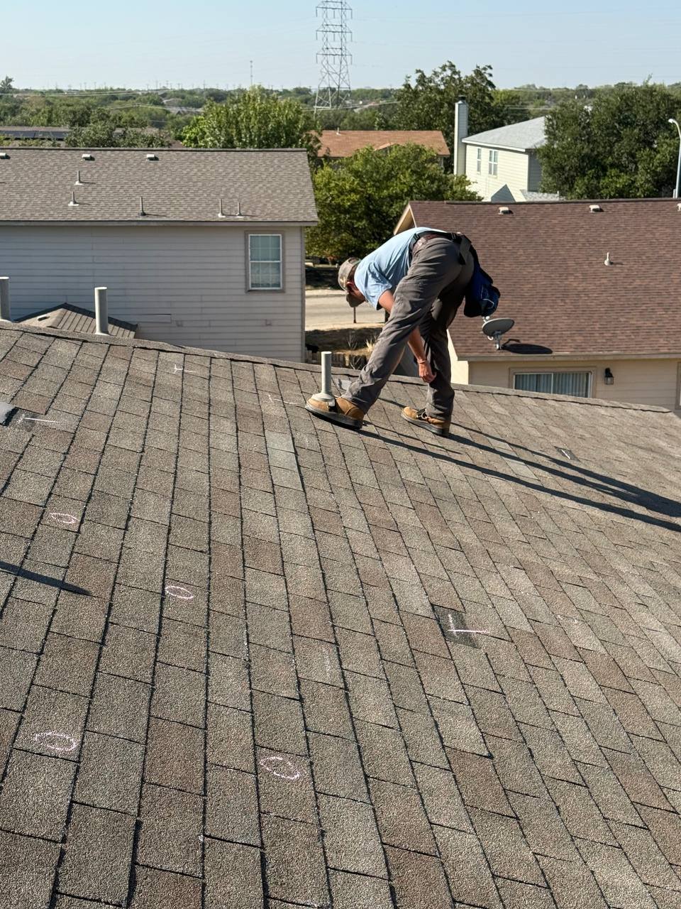Completed roof replacement on a Texas house