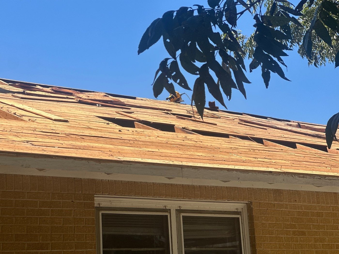 Roof inspection showing warranty details